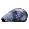 Vintage tie-dye beret hat in washed blue-purple with retro wrinkled texture design - Multicolor 5