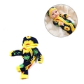 Blue sunflower print baby doll onesie for 30cm newborn doll DIY dressing outfits - Sunflower Pattern Romper