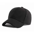 Classic black suede baseball cap with a six-panel structure for warm sun protection - Adjustable / Black