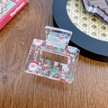 Transparent acrylic Christmas hair claw clip with Santa and festive holiday patterns - Mini Santa Claus Print (5CM)