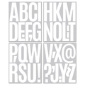 White 5 inch large alphabet and punctuation stickers for home party and car decor - White Letters (P42)