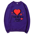 Purple crewneck sweatshirt with red heart and Happy Valentine's Day print in size M - S / Top (311) / Purple