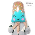 Blue ice cream foil balloon with smiley face for birthday decor, size 90x44cm - Large Chocolate Popsicle
