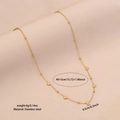 Goldene Herz-Perlen-Halskette aus Edelstahl mit detaillierten Produktabmessungen für Damen - 0.5cm Herz-Perlenketten-Stil (1#)