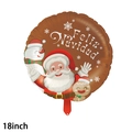 18-Zoll runder Folienballon mit Weihnachtsmann und Schneemann für die Weihnachtsfeier - Spanischer Weihnachtsmann Braun