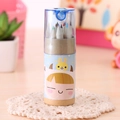 Mini 12-pack colored pencils in a cute cartoon tube with a blue lid for kids art - Blue Zodiac Girl / Twelve Colors