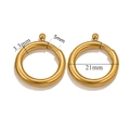 Detailed size chart for 21mm golden stainless steel spring ring connectors with dimensions - 3.3x21mm / Gold