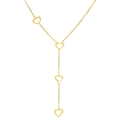 Minimalistische goldene Edelstahl Y-Halskette mit vier hohlen Herzanhängern - Gold