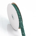 Dark green tweed ribbon roll with white texture for Christmas gift wrapping and hair bow making - 1cm Wide * 9m Long / Green
