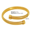 Bracciale a spirale dorato minimalista in acciaio inossidabile con strisce verticali - Colore Oro 8MM