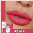 Pudaier matte liquid lipstick in shade #E507 rose pink with applicator and lip swatch - E507