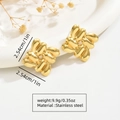 Puffy knot stainless steel stud earrings in polished gold finish for beach vacation - Puffy Style Knot (FYD6166)