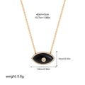 Detailed size specification for gold evil eye pendant with dimensions and chain length - Black Shell