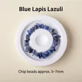 Natural blue sodalite chip stone bracelet with irregular 5-7mm beads on a white tray - Blue Sodalite