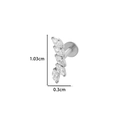 Titanium labret stud with five marquise-shaped cubic zirconia in silver finish 1.03cm - 6# Style (Curved Leaf) / Silver