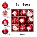Set di 9 decorazioni natalizie rosse da 6 cm con Babbo Natale in confezione regalo - Babbo Natale