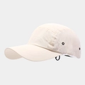 Detail of beige quick-dry baseball cap with metal eyelets and adjustable rear drawcord - Adult (56-58CM) / Beige