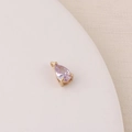 Macro view of water drop purple zircon pendant with gold plated setting for DIY jewelry - Lilac (4#)