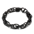 Pulsera de hombre en acero de titanio negro con cadena torcida y detalles grabados - 11mm (KB138804-KFC) / Negro