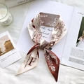 Silk scarf with letter F and vintage floral patterns shown on a magazine background - Sketch Spring Letter F