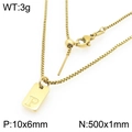 Golden titanium steel box chain necklace featuring a square letter P initial pendant - Gold Letter P Style (KN293708-Z)
