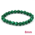 Bracciale elastico da 8mm in perline di malachite naturale con motivi a bande verdi - 8MM Malachite