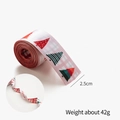 Ruban de Noël de 2,5cm de large avec motifs d'arbres pour emballage de cadeaux - 2.5 Double Face Vichy Rouge Sapin (6 Yards)