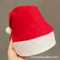 Sparkly red plush Santa hat with white fur trim and pom-pom, 29cm circumference size - Large Red Christmas Hat