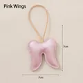 Pink faux leather wing ornament for Christmas tree, 7cm hanging DIY decoration - I Pink Wing