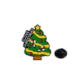 Cartoon Christmas tree enamel brooch pin with I LOVE CHRISTMAS text and rubber clutch - Christmas Tree with I Love Christmas (CZ0452-3)