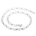 Collana a maglie naso di maiale in acciaio inossidabile argento con chiusura a moschettone - Collana 7mm x 45cm / Color Acciaio