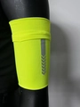 Elastic sports arm band in fluorescent yellow with silver reflective stripes for running - Neon Yellow