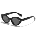 Klassieke zwarte cat-eye zonnebril met UV-bescherming en retro kunststof montuur voor dames - Zwart Frame Grijze Lenzen
