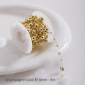5-meter champagne gold bead chain on roll for DIY Christmas and wedding decor - Champagne Gold 8+3mm Bead Chain / 8+3mmx5m