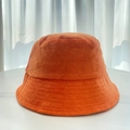 Detailed texture of orange terry cloth bucket hat on a clean white marble background - M (56-58cm) / Orange