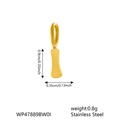 Polished golden stainless steel letter pendant charm measuring 0.9cm height for jewelry - Letter I