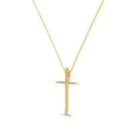 S925 sterling silver cross pendant necklace with cubic zirconia and gold finish - Gold Fine Micro-Pave Cross