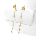 Elegantes pendientes de nudo dorado con borlas y circonitas redondas transparentes - 33# Pendientes Desmontables de Doble Uso