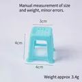 Miniature blue plastic dollhouse stool model 3x4cm furniture accessory toy - Blue
