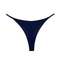 Sexy dark blue cotton thong with ultra-thin elastic side straps for athletic fitness wear - Sapphire Blue