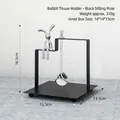 Modern black metal rabbit napkin holder with chrome statue and crystal ball charm - Black Sitting Rabbit