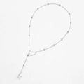 Silver beaded necklace featuring a hollow heart and letter H pendant for women - Letter H Pendant (XL3159【Steel Color H】) / Steel