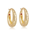 Orecchini a cerchio in argento sterling S925 dorato con design a stella scintillante - Argento 925 / Oro 18K-B / Oro