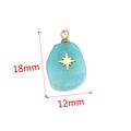 Turquoise square stone pendant with gold star pattern for DIY necklace, 18x12mm size - Amazonite - Sun