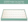 Green PU leather jewelry tray with cream lining for organized pendant display - Mint Green 4-Layer Pendant Tray