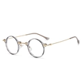 Retro ronde zonnebril met transparant grijs montuur en gouden metalen pootjes - Transparant Grijs Gouden Pootje Anti-Blauw Licht C3