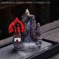 Mountain landscape backflow incense burner with red tree, 9x7.5x11cm resin ornament - Traditional Landscape (Red Tree)