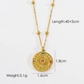Spécifications de taille pour pendentif vintage doré avec strass colorés et mesure - Boussole en Zircon Coloré