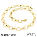 Collana a catena dorata in acciaio inossidabile da 450x10mm con un peso di 27g - Oro 450x10mm(KN228741-Z)