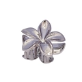 Molla per capelli a forma di fiore di frangipani in metallo argento lucido - Confezione sfusa / Frangipane / Canna di Fucile